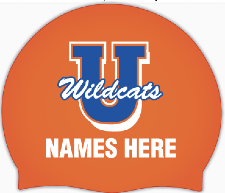 University High School swim name caps